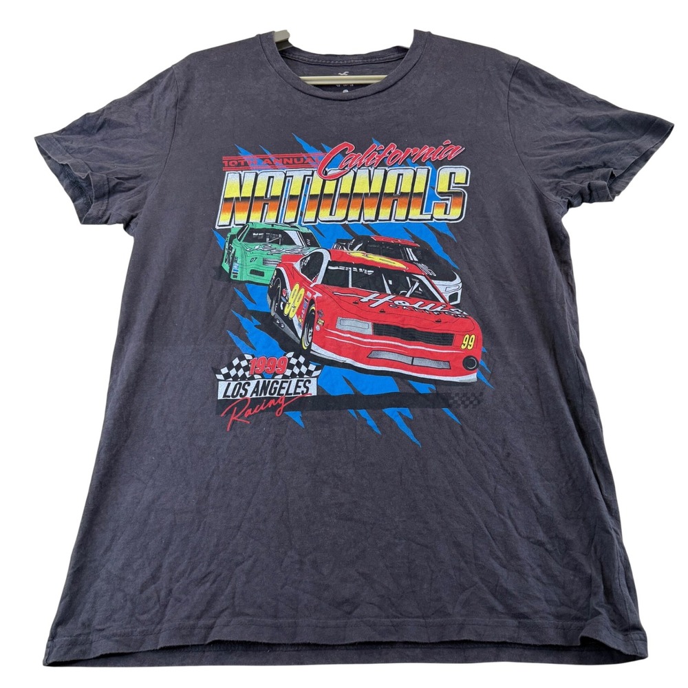Hollister T-Shirt Mens M Black California Nationals Racing Graphic 1999 Cotton